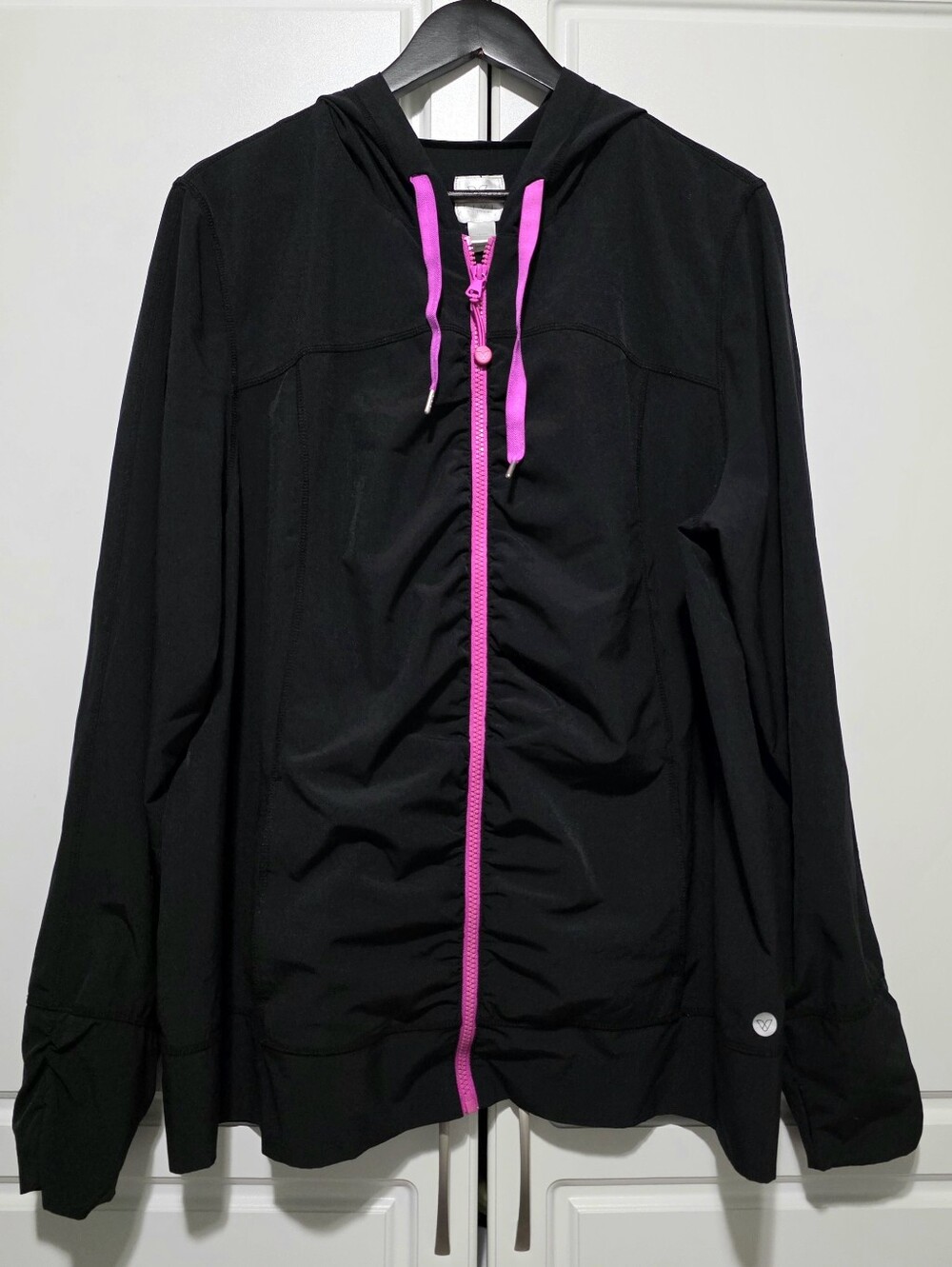 Livi Active Womens Black Lightweight Zip Up Hooded Jacket w Pockets Size 18/20